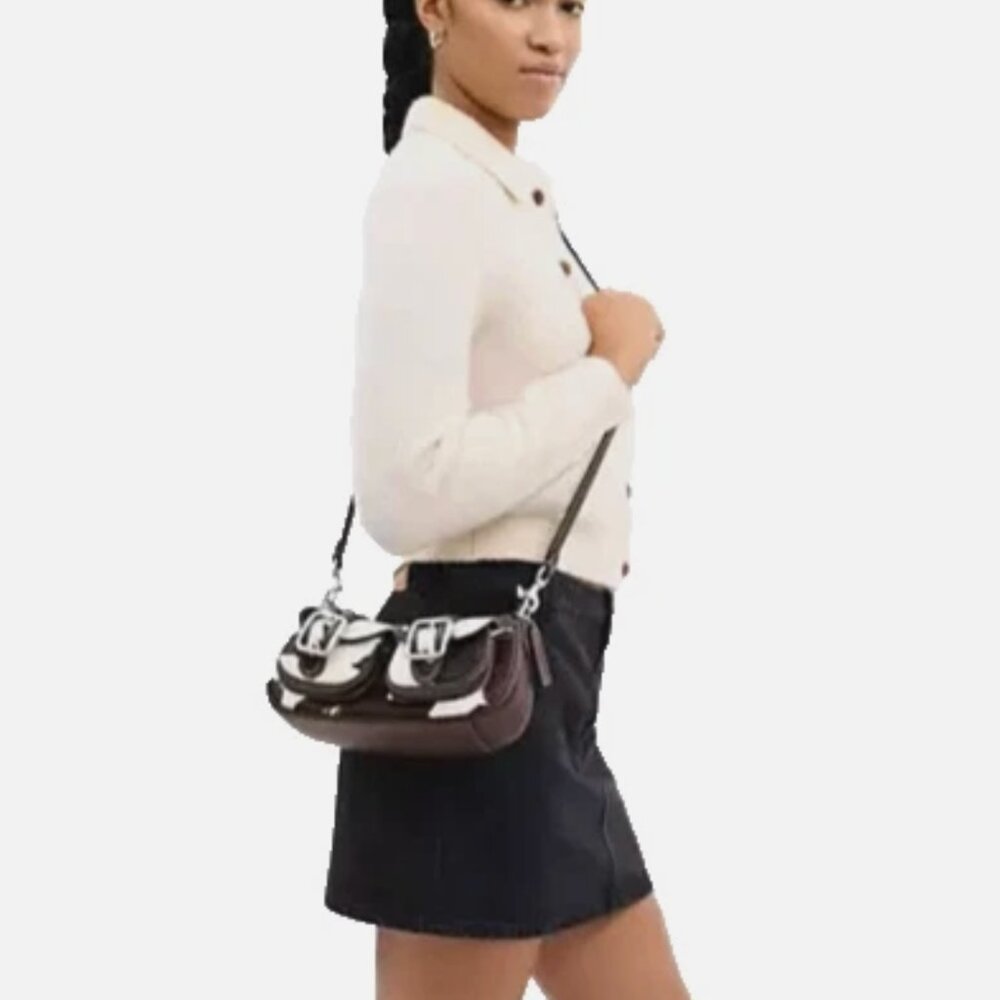 New Coach CCC83 Ashton Bag with Cow Print Haircalf and Leather Multi - Picture 3 of 6